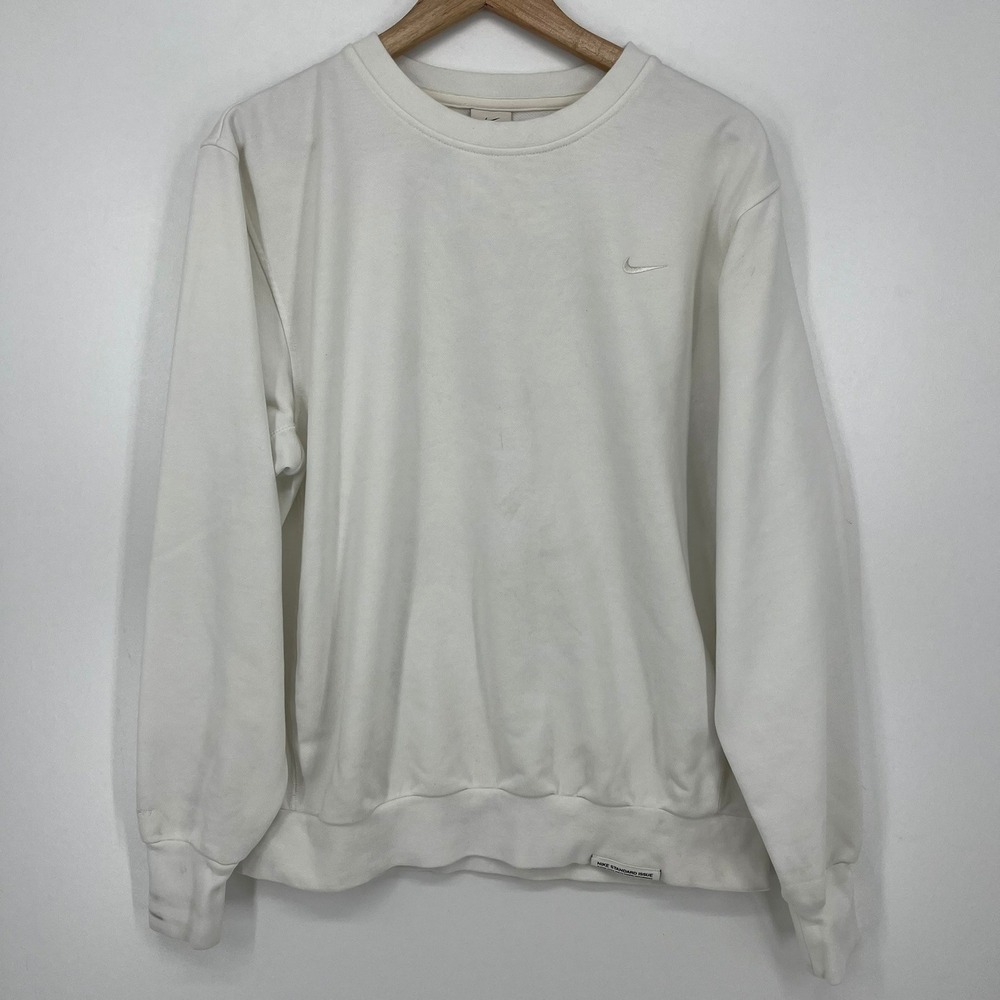 Nike Standard‎ Issue Dri-FIT Mens White Crewneck Sweatshirt CV0624-100 Medium